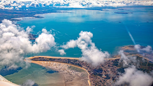 High angle view of sea waves