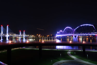 Illuminated city at night