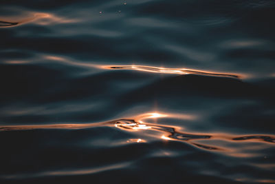 Close-up of reflection in lake