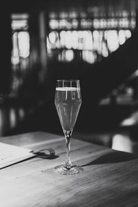 Close-up of wine glass on table