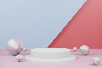 High angle view of multi colored ball on table