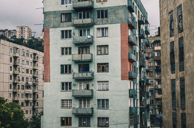 Low angle view of residential buildings in city