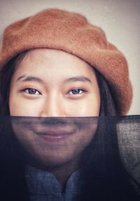 Close-up portrait of a beautiful young woman