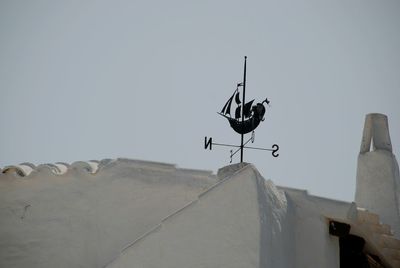 Low angle view of roof against clear sky