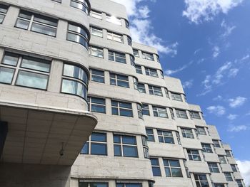 Low angle view of modern building against sky