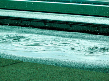 Close-up of water flowing in swimming pool