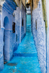 Water flowing in alley