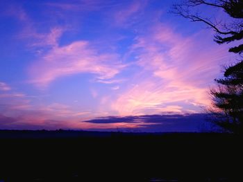 Scenic view of silhouette against sky at sunset