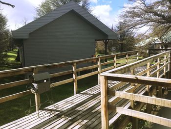 View of built structure against trees