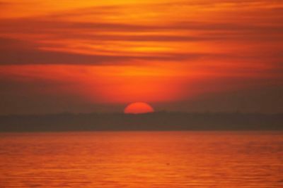 Scenic view of sunset over sea