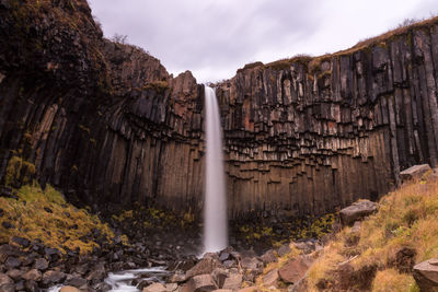 Rock formations on cliff