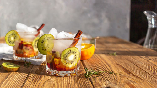 Close-up of fruits on table