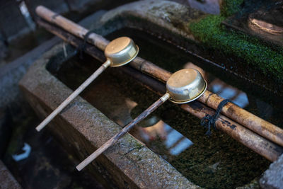 High angle view of water fountain