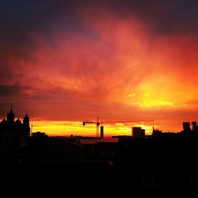 sunset, silhouette, orange color, architecture, built structure, building exterior, sky, cloud - sky, dramatic sky, beauty in nature, scenics, idyllic, moody sky, nature, cloudy, cloud, dark, tranquility, tranquil scene, building