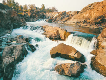 Scenic view of waterfall