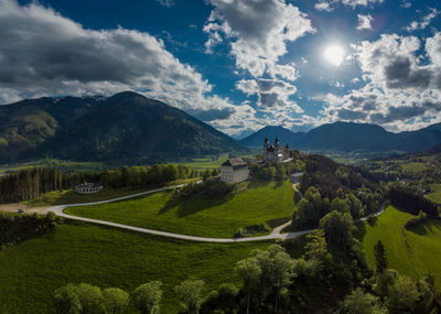 Scenic view of mountains against sky