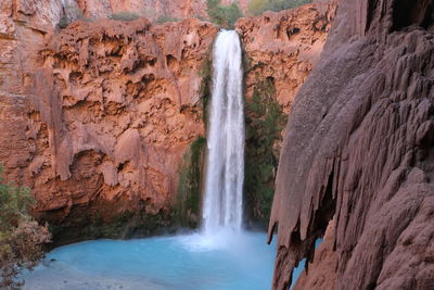 Scenic view of waterfall