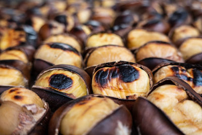 Full frame shot of chestnuts for sale