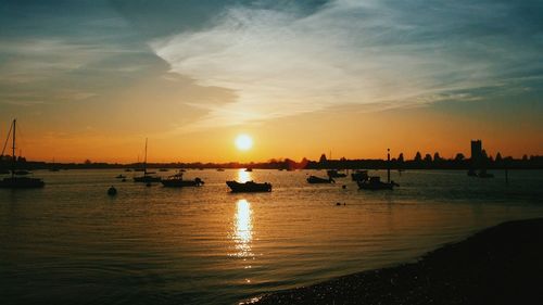 Scenic view of sunset over sea