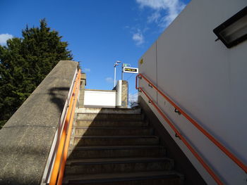 Low angle view of staircase against building