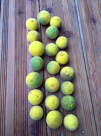 High angle view of fruits on table