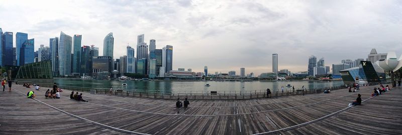 Panoramic view of cityscape against sky