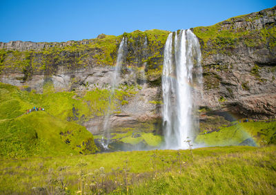 Scenic view of waterfall