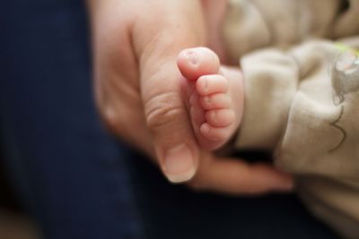 Close-up of baby feet