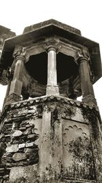 Low angle view of statue against sky