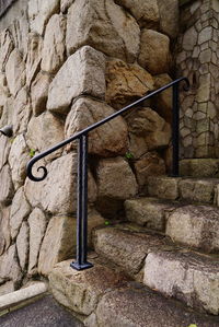 Close-up of rocks on steps