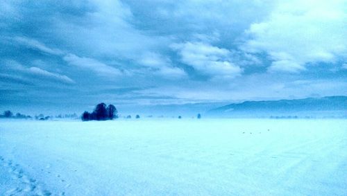 Scenic view of snow covered landscape