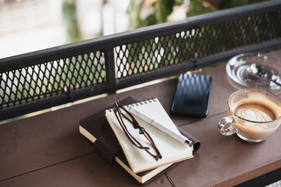 Close-up of coffee on table