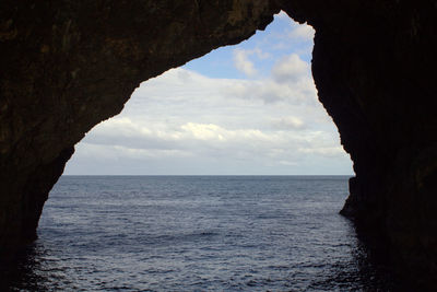 Scenic view of sea and cloudy sky