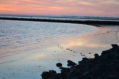 Scenic view of sea during sunset