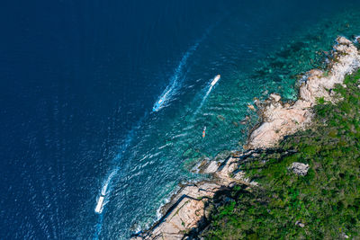 High angle view of beach