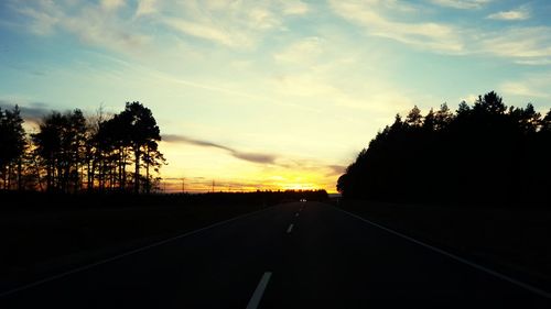 Country road at sunset