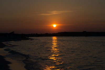 Scenic view of sea during sunset
