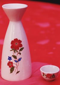 High angle view of coffee cup on table