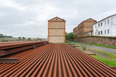 Roof of building against sky