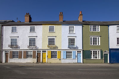 A row of colourful houses in the centre of oxford, oxfordshire, uk