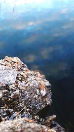 Close-up of rock in water