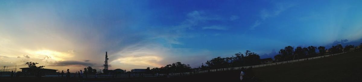 Low angle view of silhouette trees against sky during sunset