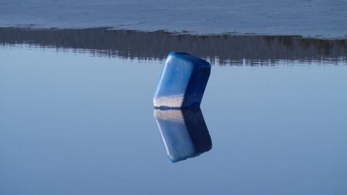 Reflection of ice on lake