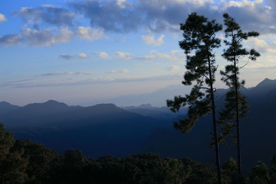 Scenic view of mountains against sky