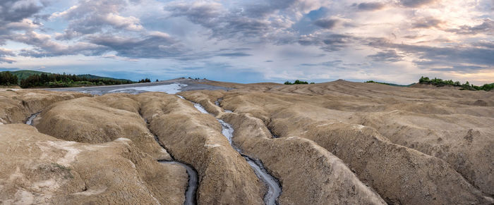 Panoramic view of desert against sky