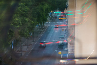 Cars moving on road in city