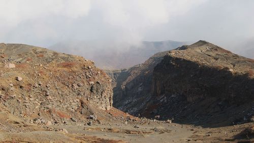 Panoramic view of rocky mountains against sky
