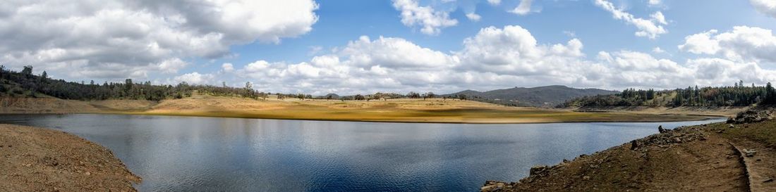 Panoramic view of lake against sky