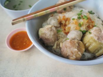 Close-up of food on table