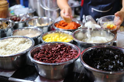 High angle view of food on table